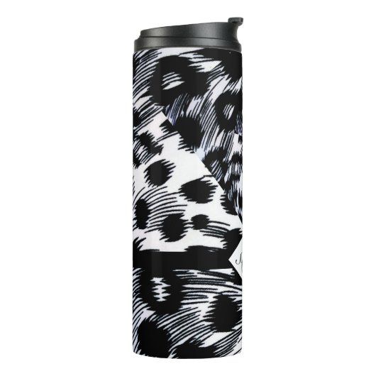 Mit Monogramm Tierausdrucke Thermosbecher (Nach links gedreht)