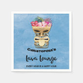 Mit Monogramm Tiki Bar Lava Lounge Party Serviette (Vorderseite)