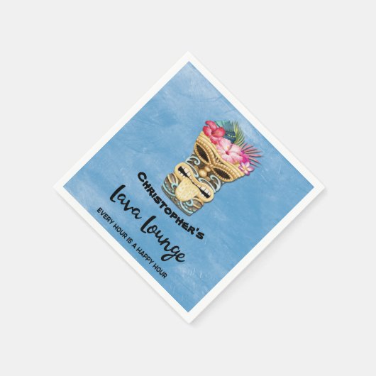 Mit Monogramm Tiki Bar Lava Lounge Party Serviette (Ecke)