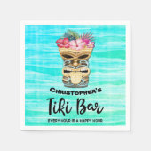 Mit Monogramm Tiki Bar Party Napkins Serviette (Vorderseite)