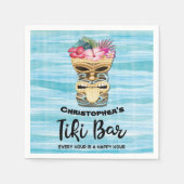 Mit Monogramm Tiki Bar Party Serviette (Vorderseite)