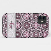 Mit Monogramm Tile Dusky Rose Cherry Blossom Manda Case-Mate iPhone Hülle (Rückseite (Horizontal))
