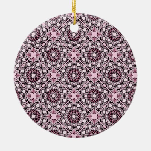 Mit Monogramm Tile Dusky Rose Cherry Blossom Manda Keramik Ornament (Hinten)
