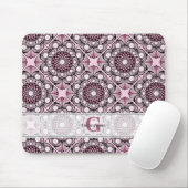 Mit Monogramm Tile Dusky Rose Cherry Blossom Manda Mousepad (Mit Mouse)