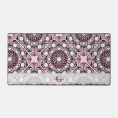 Mit Monogramm Tile Dusky Rose Cherry Blossom Manda Schreibtischunterlage (Vorderseite)