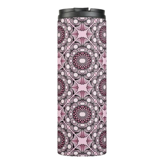 Mit Monogramm Tile Dusky Rose Cherry Blossom Manda Thermosbecher (Rückseite)
