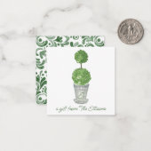 Mit Monogramm Topiary-Geschenkpapier für Wasserfar Mitteilungskarte (Vorderseite/Rückseite Beispiel)