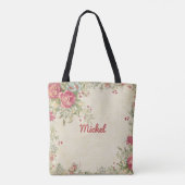 Mit Monogramm Totbeutel mit zartem Blumendesign Tasche (Rückseite)