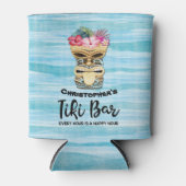 Mit Monogramm Trauzeugen Tiki Bar Bachelor Party Dosenkühler (Vorderseite)
