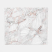 Mit Monogramm Trendy Rose-Gold Imitate Marmor Fleecedecke (Vorderseite (Horizontal))
