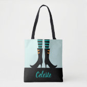 Mit Monogramm Trick oder Trete mit Hexenstiefeln Tasche (Vorderseite)