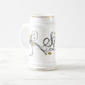 Mit Monogramm Trinkstein Bierglas (Vorderseite Links)