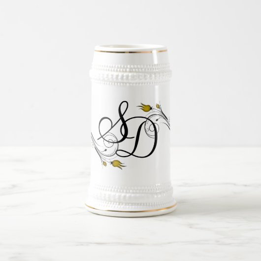 Mit Monogramm Trinkstein Bierglas (Mittel)