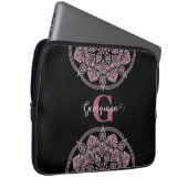 Mit Monogramm trockene Rose Blumenfronten Dot Mand Laptopschutzhülle (Vorne Rechts)