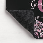 Mit Monogramm trockene Rose Blumenfronten Dot Mand Mousepad (Ecke)