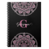 Mit Monogramm trockene Rose Blumenfronten Dot Mand Notizblock (Vorderseite)