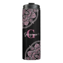 Mit Monogramm trockene Rose Blumenfronten Dot Mand