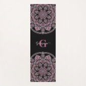 Mit Monogramm trockene Rose Blumenfronten Dot Mand Yogamatte (Vorderseite)