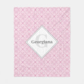 Mit Monogramm trockene Rose Preppy in rosa Diamant Fleecedecke (Vorderseite)