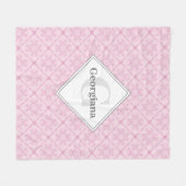 Mit Monogramm trockene Rose Preppy in rosa Diamant Fleecedecke (Vorderseite (Horizontal))