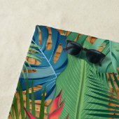 Mit Monogramm Tropenflora auf Wicker Print Strandtuch (Beispiel)