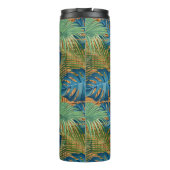 Mit Monogramm Tropenflora auf Wicker Print Thermosbecher (Rückseite)