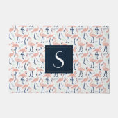 Mit Monogramm Tropenrosa Flamingo Muster Mouse Fußmatte (Vorderseite)