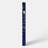 Mit Monogramm Tropical Blue Palm iPhone Hülle (Linke Seite)