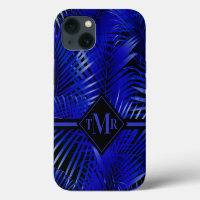 Mit Monogramm Tropical Blue Palm