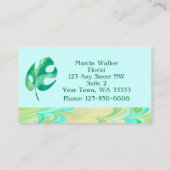 Mit Monogramm Tropical Monstera Leaf Green Luxus Visitenkarte (Rückseite)