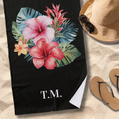 Mit Monogramm tropische Flora Strandtuch