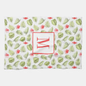 Mit Monogramm tropische Palm-Blätter Muster Geschirrtuch (Horizontal)