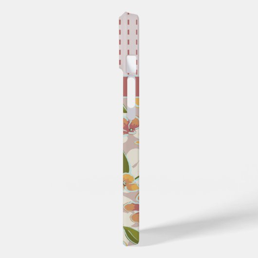 Mit Monogramm tropische Retro-Flora und -Karos Case-Mate iPhone Hülle (Rückseite / Links)