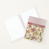Mit Monogramm tropische Retro-Flora und -Karos Notizblock (Innenseite)