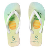 Mit Monogramm tropischer Ananas Sommer Badesandalen (Fußbett)