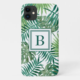 Mit Monogramm Tropisches Jungle Palm Blätter Muste Case-Mate iPhone Hülle