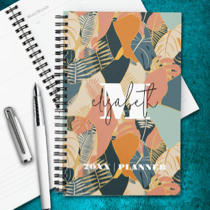 Mit Monogramm tropisches Muster Planer