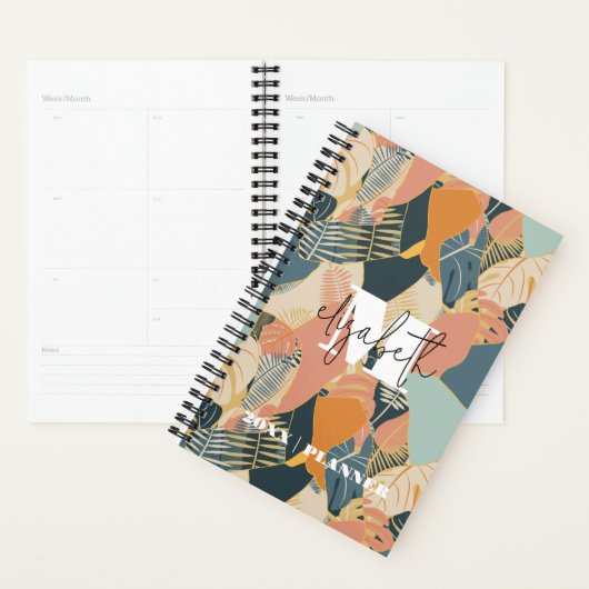 Mit Monogramm tropisches Muster Planer (Anzeige)