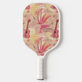 Mit Monogramm tropisches Paradies Rosa Pickleball Schläger (Rückseite)