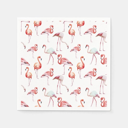 Mit Monogramm tropisches Rosa Flamingo Serviette (Vorderseite)