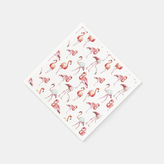 Mit Monogramm tropisches Rosa Flamingo Serviette (Ecke)