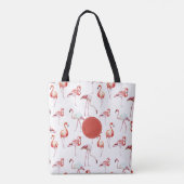 Mit Monogramm tropisches Rosa Flamingo Tasche (Rückseite)
