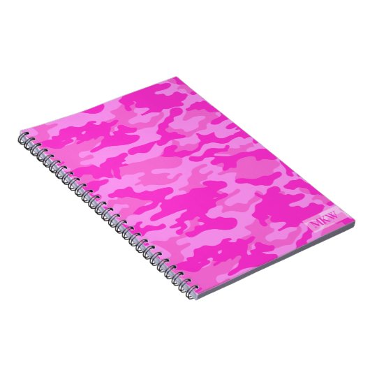 Mit Monogramm TS Pink Camouflage Notizblock (Rechte Seite)