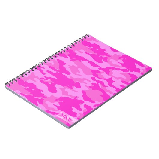 Mit Monogramm TS Pink Camouflage Notizblock (Linke Seite)
