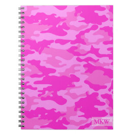 Mit Monogramm TS Pink Camouflage Notizblock