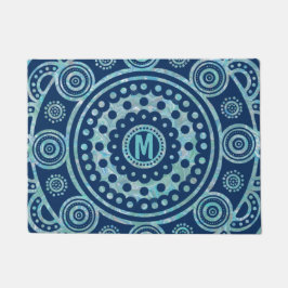 Mit Monogramm Türkis Mandala Door Mat Fußmatte