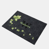 Mit Monogramm Türmatte für schwarzen Damast (Schrägansicht)