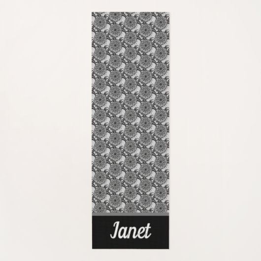 Mit Monogramm Turtle Mandala Yogamatte (Vorderseite)