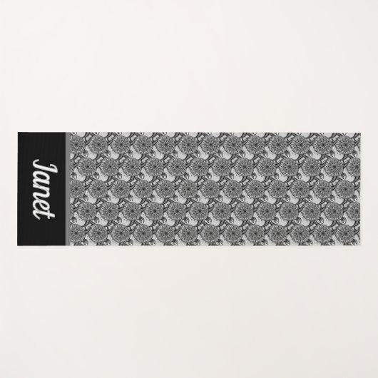 Mit Monogramm Turtle Mandala Yogamatte (Vorderseite (Horizontal))