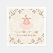Mit Monogramm Tutu Ballett Geburtstag Serviette (Vorderseite)